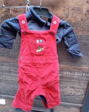 Ensemble salopette velour bébé - 59 cm