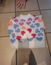 Pull laine coeurs
