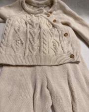 Ensemble en laine beige 1/3 mois 