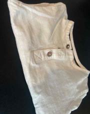 Sweat blanc boutons 