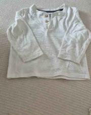 T-shirt blanc 12 mois avec boutons 