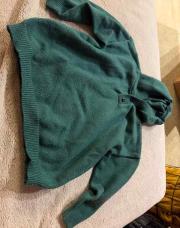 Pull à capuche en laine vert 5 ans 