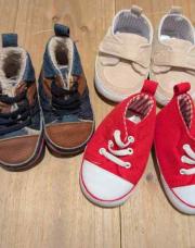 Lot de 3 paires de chaussures (Denim/Rouge/beige) - 0/3 mois