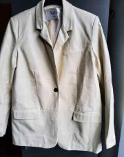 Veste tailleur cuir beige L 